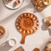 Deviled Egg Platter Round Egg Holder Wooden Deviled Egg Tray Hole Acacia Wood