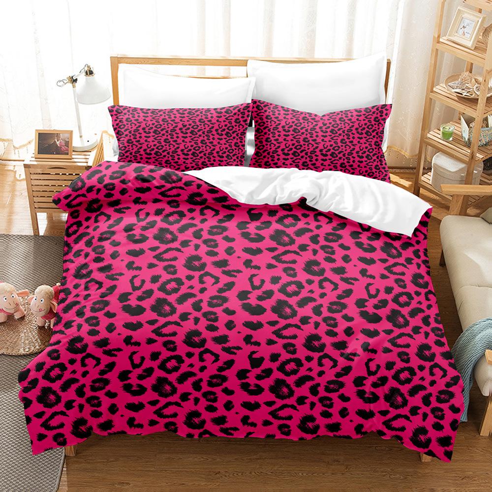 

3D Printing Three-Piece Leopard Print Pattern Digital Printing Kit cover 70 * 133 and 50 * 75 * 1