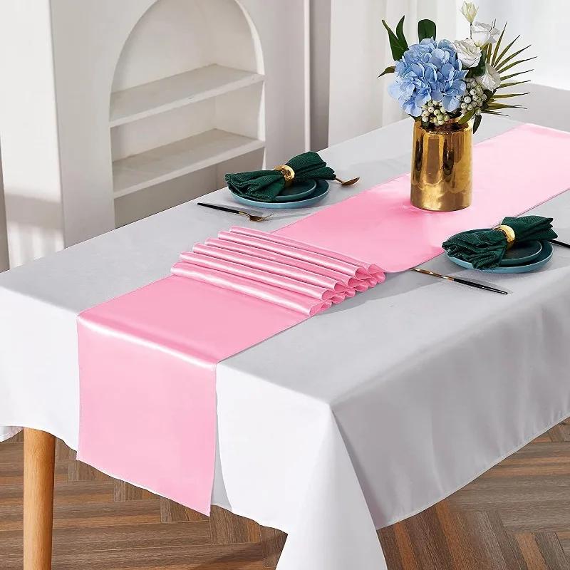 Satin Table Runner 30cm X 275cm Wedding Party Supply Christmas Home Modern Coffee Dining Luxury Table Decoration 12" X 108"