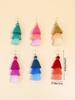 Bohemian Holiday Style Earrings Multi Layered Tassel Pendant Colorful Zircon Set Women's Earrings
