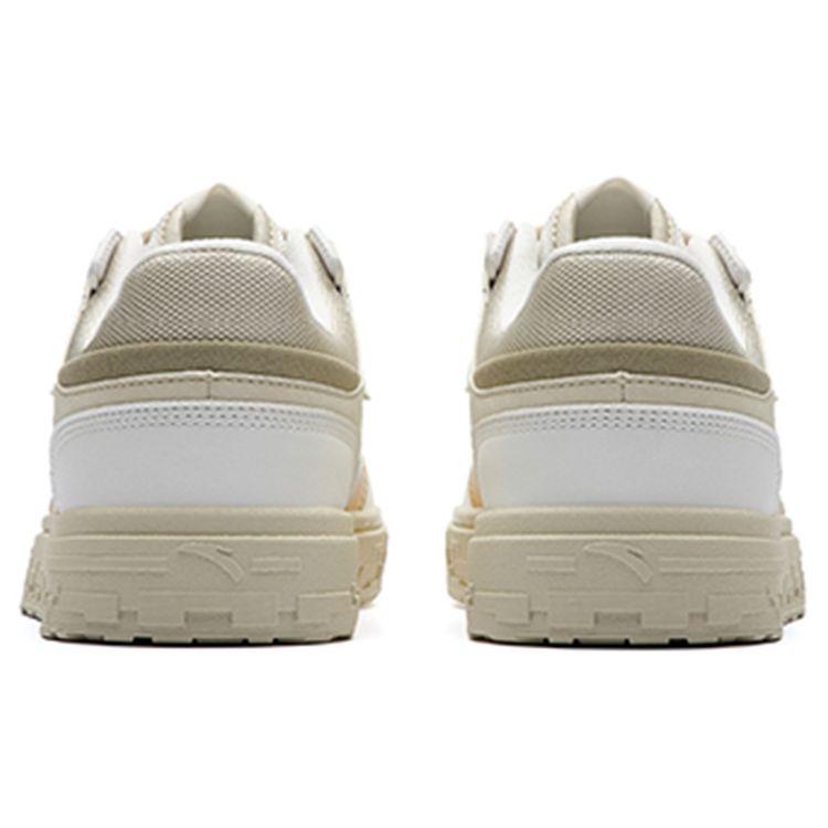 Anta Street Fun Leather Thick Sole Casual Shoes Women Sneakers White Gray Green 122238066-4