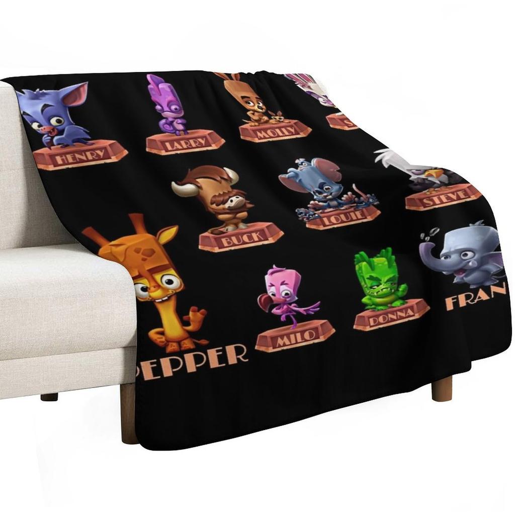 People Call Me Zooba Battle Arena Royale Characters N 02 Zoo Gift For Fans Throw Blanket Soft Plaid Retros Blankets