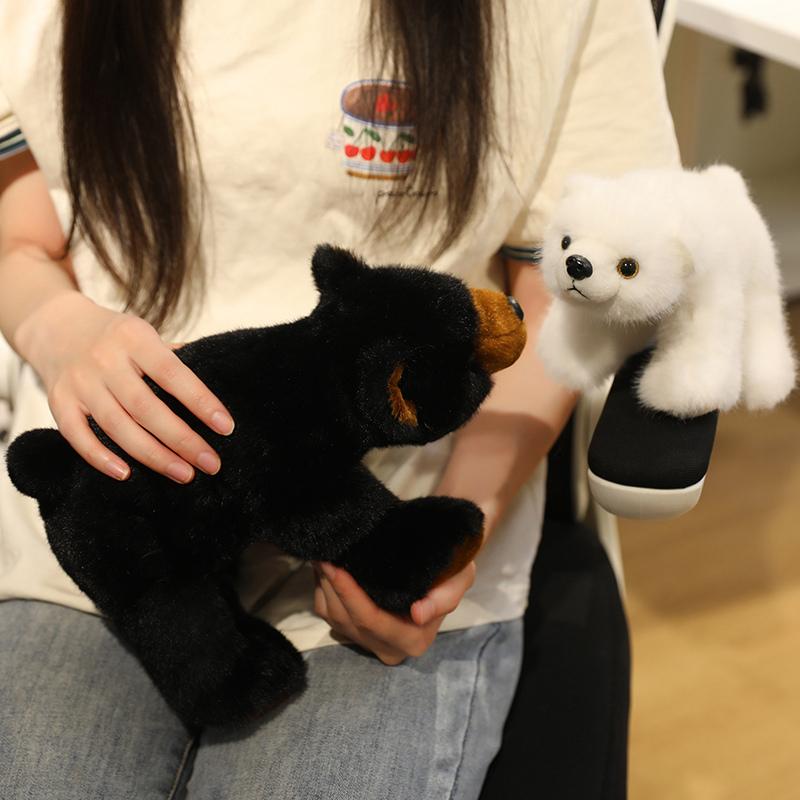 Lifeilke Plush Bear Doll 3 Colors Simulation Stuffed Huggable Brown /Black Bear Toy Birthday Gift Good Quality Pillow Decoration