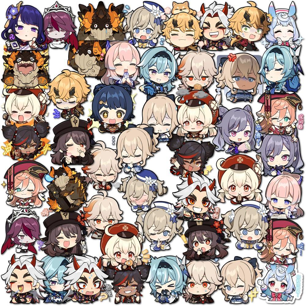 Cute Genshin Impact Stickers (50/100/200 Pieces) - Perfect for Laptops Anime/games Luggage Guitars and More A Must-have for Game Lovers!