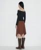 Cecese Bohemian Asymmetrical Cut Skirt Brown