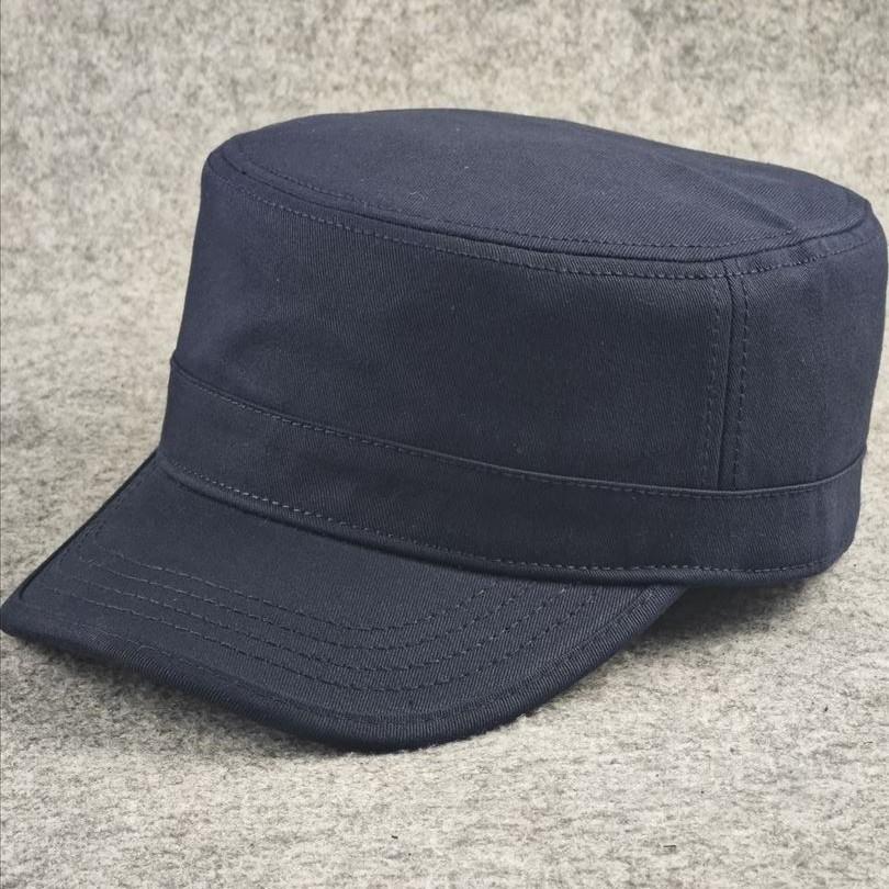 Back-sealed Large Head Circumference Flat Top Hat Pure Colorcasualelegantplus Size Middle-aged and Elderly All Year Roundcasual Peaked Cap Men's Hat