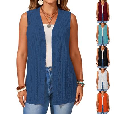 Women's Loose-fitting, Stylish, Elegant Multi-colored Vest Coat