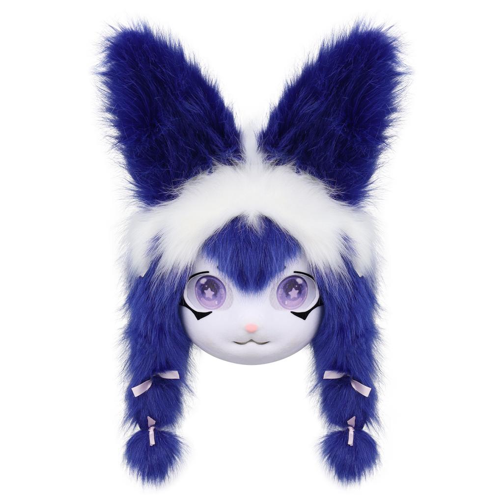 Kig rabbit fursuit single head hood Furui control cute rabbit ears Lolita cos wearable