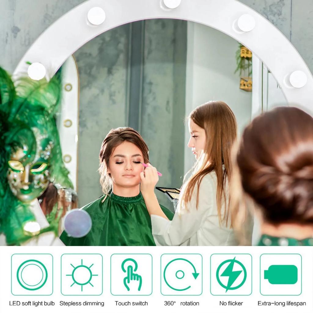 Xiaomi Multi Function USB Touch LED Cosmetic Mirror Light with Suction Cup for Dresser Bathroom Closet Vanity Makeup Mirror