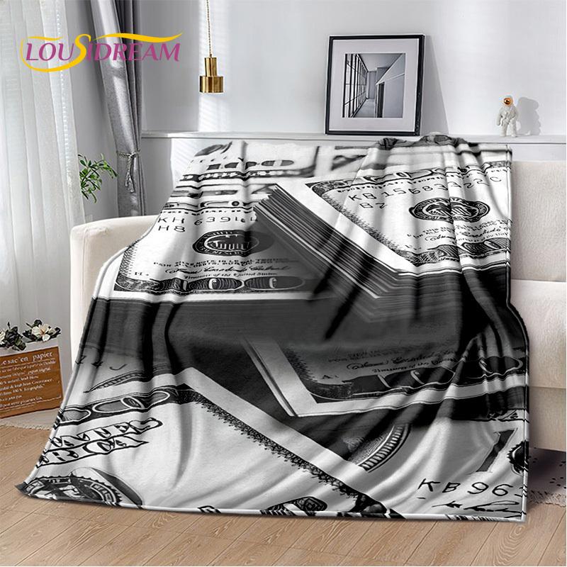 Zengin Dolar Euro Pound Para 3D Karikatür Battaniye, Yumuşak Atmak Battaniye Ev Yatak Odası Yatak Kanepe Piknik Ofis Seyahat Kapak Hediye Çocuk