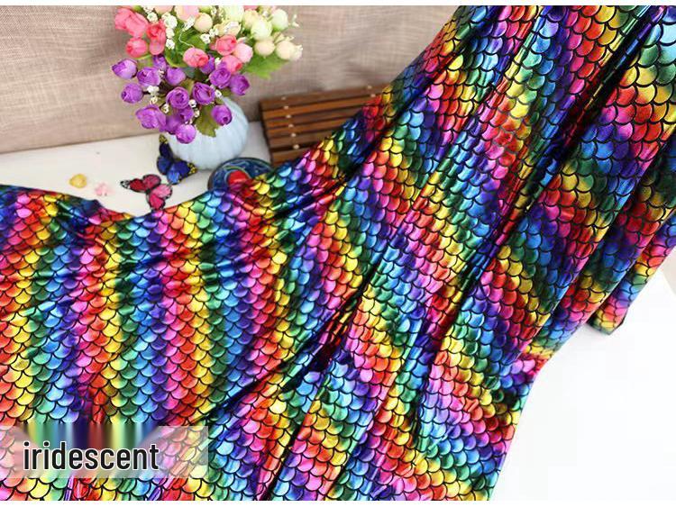 Iridescent Mermaid Fabric: Fish Scale, Laser, Stretch, Ideal for Costumes & Stage Decor