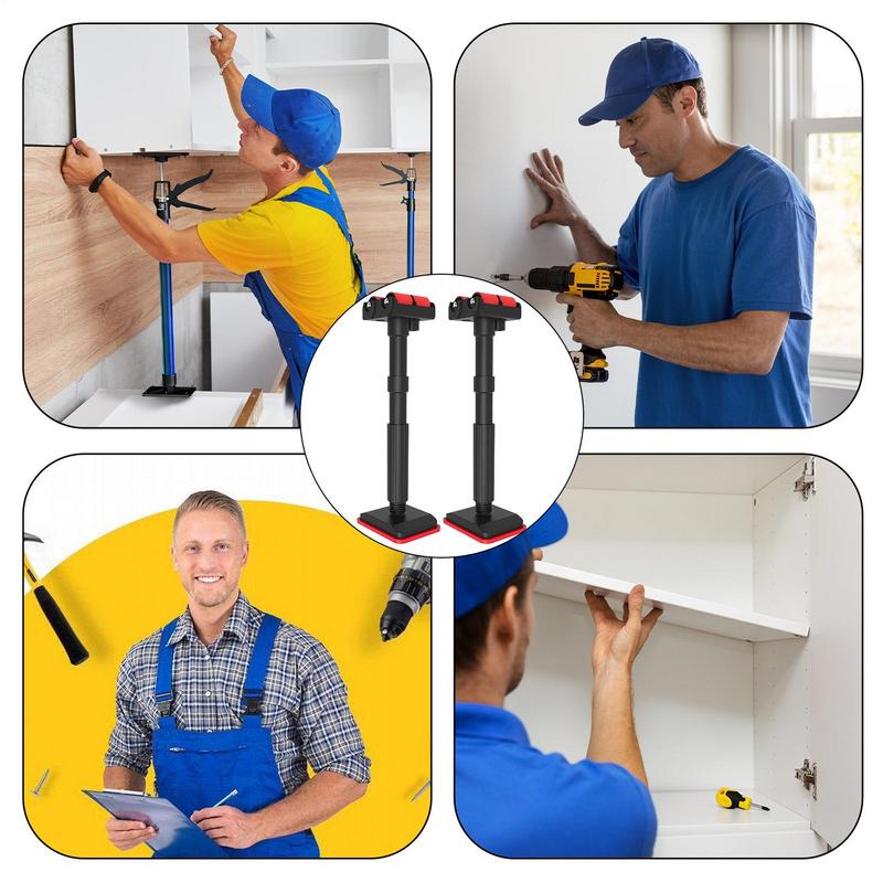 Cabinet Jack Support Height-Adjustable Lifting Bracket Wall Bathroom Cabinet Mounting Assistant Height Adjustable Lifter
