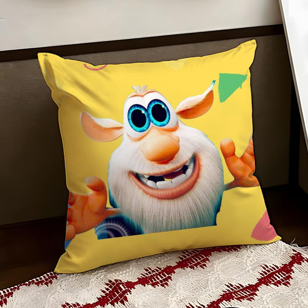 Cute FourbobBooba Cushion Cover Reversible Soft Durable Pillow Cover Home Car MultiScene Use for Daily Comfort