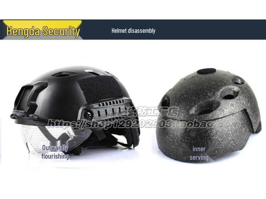 BJ Version Tactical Helmet with Windshield and CS Rail for Military Enthusiasts