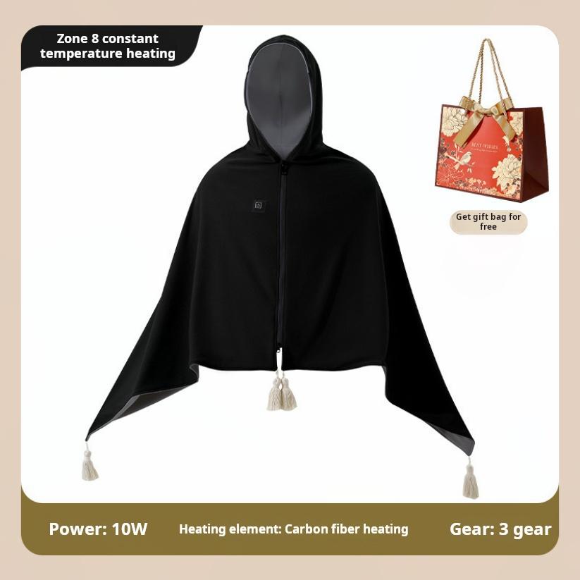New Hooded Design Electric Blanket, Washable Office Shawl, Nap Heating Portable Blanket