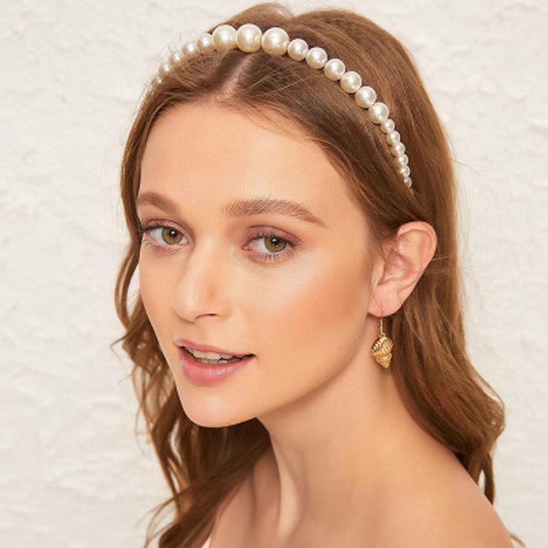 2 Pcs Fashion Big Pearl Headband for Women Girls Hair Hoop Vintage Mujer Hairband New Hair Accessories Jewelry Headwear Random