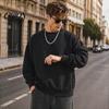 Loose Fit Athletic Wear Men Long Sleeve Sweatshirt, Pullover Shirt, Solid Soft Polyester Shirts Color Crew Neck Sweatshirt for Street Office