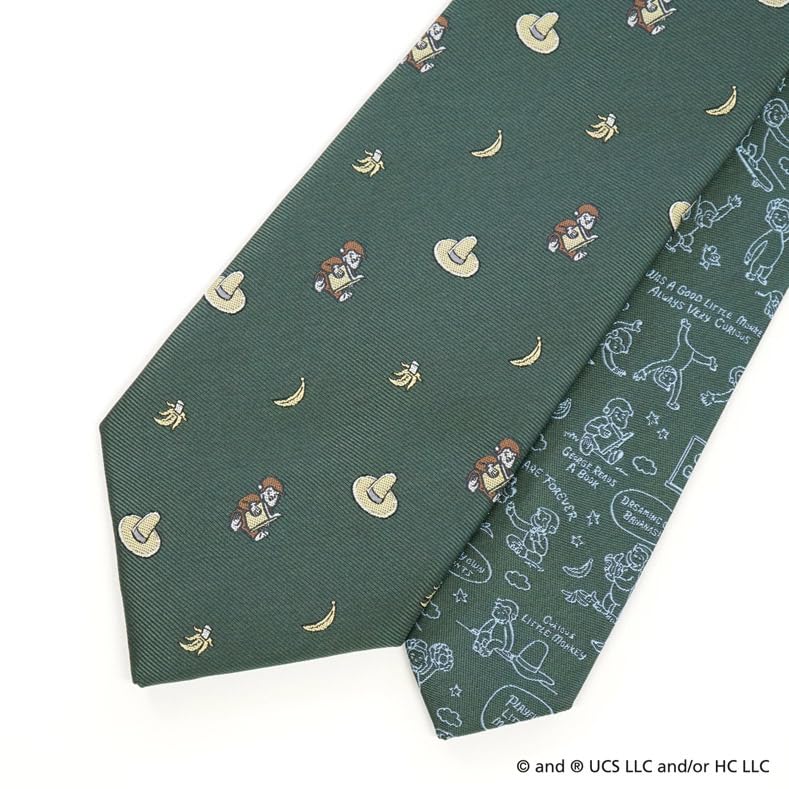 Curious George Tie UND49160 Green, Party Tie, Character Gift
