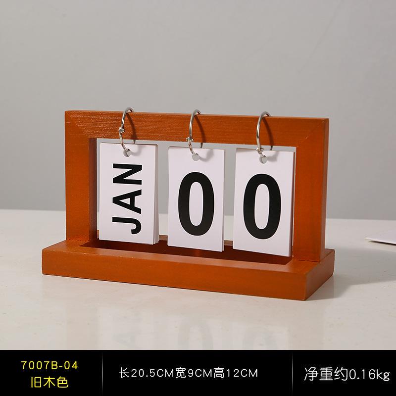 Wooden Page-turning Calendar Simple Home Study Craft Decoration Living Room and Bedroom Ornaments