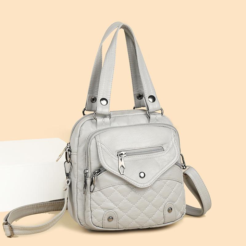 Modische und Retro Handtasche mit großem Fassungsvermögen Leichte Einzel-Schultertasche Damen Umhänge-Rucksack