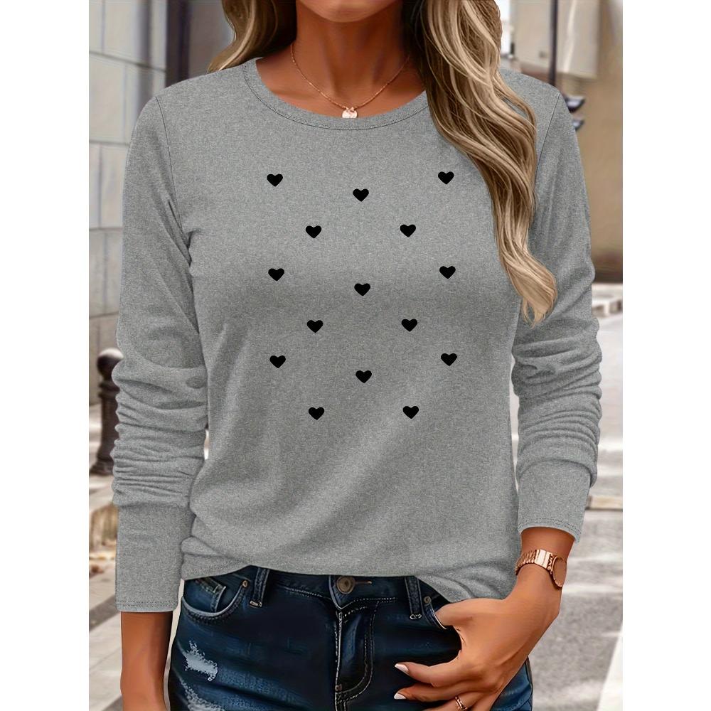 Long-sleeve Crew-neck T-shirt — Comfortable Autumn/winter Top, Machine Washable, Suitable for Casual Dresses