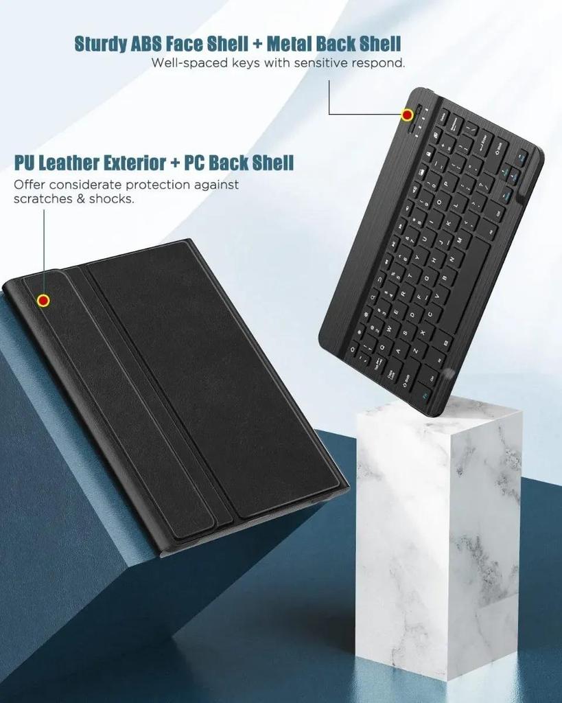 Huawei MatePad Mini Magnetic Keyboard & Leather Case for Honor Pad X7 8.7" with Pen Holder.