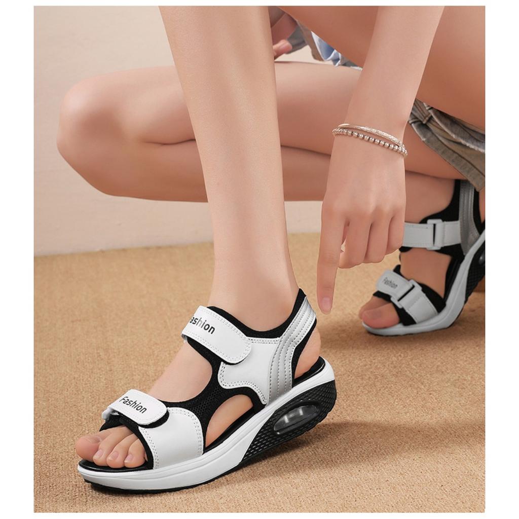 Air Cushioned Sports Sandals, Women's Summer Breathable and Shock-absorbing Fashionable Beach Shoes, Lightweight and Casual Sandals for Outdoor Wear