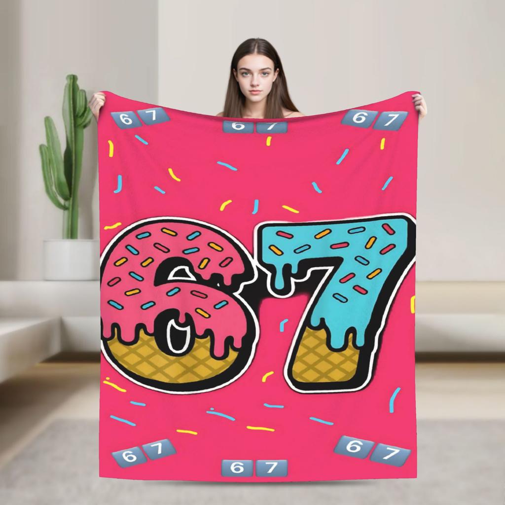 67 Six Seven Meme Super Warm Blankets  Girls Boys Plush Throw Blanket Comfortable Couch Bed Flannel Bedspread Sofa Bed Cover