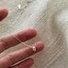 925 Silver Plated Hypoallergenic Bead Necklace Simple Charm Geometric Pendant Choker Birthday Gift Women's Fine Jewelry