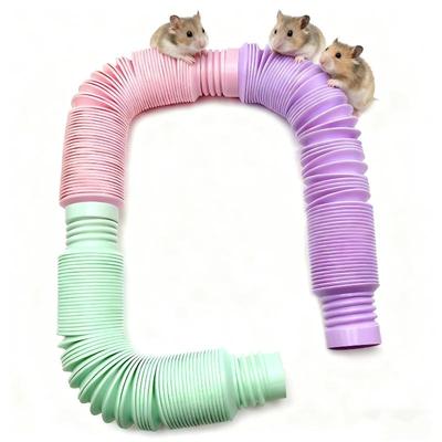 Fun Small Pet Hamster Ferret Rabbit Tunnel Collapsible Telescopic Pipe Training Channel Pipe Stretch Tube Hamster Toy Accessory