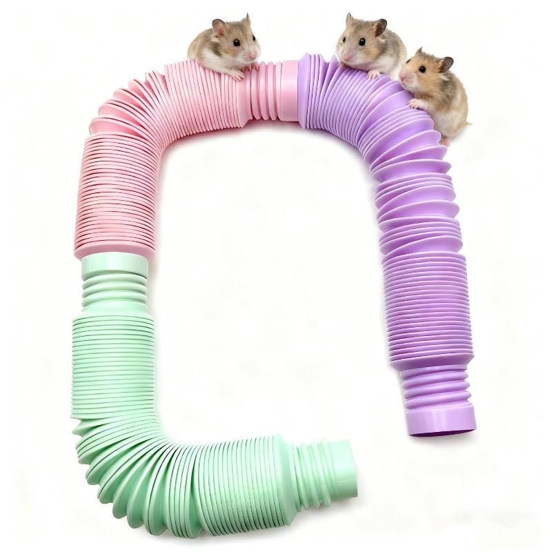 Fun Small Pet Hamster Ferret Rabbit Tunnel Collapsible Telescopic Pipe Training Channel Pipe Stretch Tube Hamster Toy Accessory