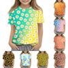 Kids Floral Print Crew Neck Short Sleeve Casual Loose Fit T Shirt Comfortable Soft Fabric Breathable Everyday Wear