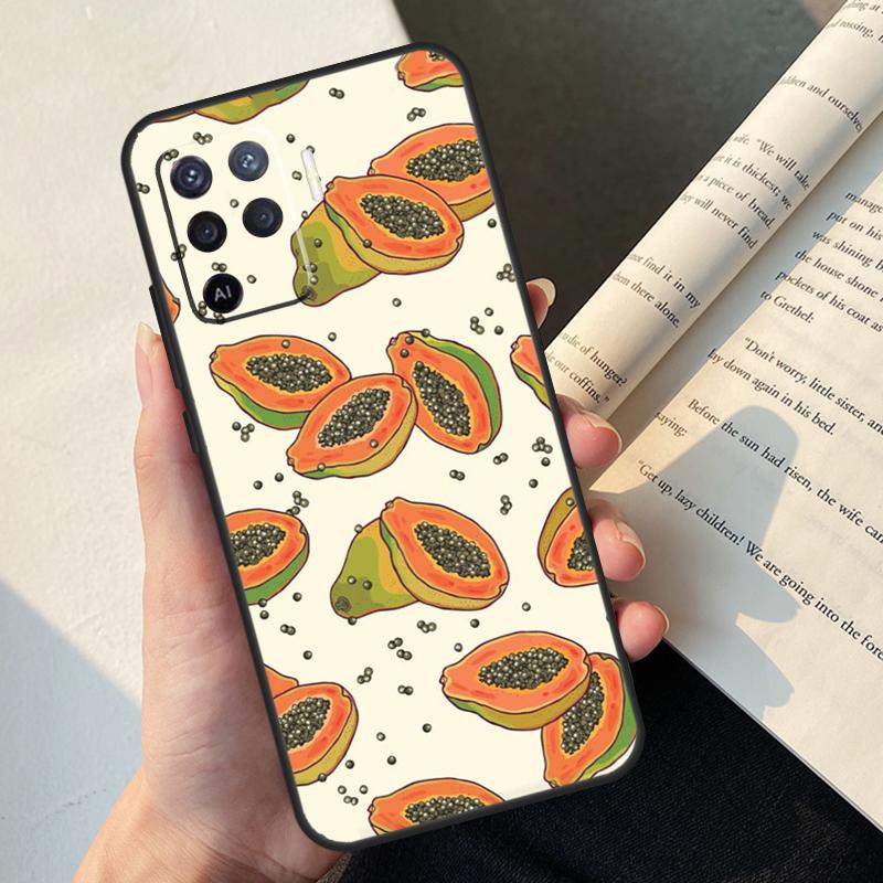 Avocado Pear Papaya Pomegranate Case For Oppo A54 A74 A94 A17 A57 A77 A76 A16 A96 A18 A60 A80 A40 A38 A58 A78 A98 A15 A5 Pro