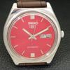 VINTAGE SEIKO 5 AUTOMATIC 6309A JAPAN MENS RED COLOR DIAL WATCH A500826-5 R154-a500826