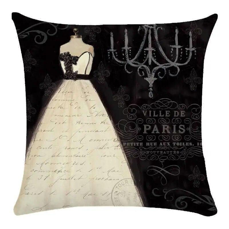 Cute Princess Pillowcase Beauty Dress  Sofa Square  Chair Bedroom Living Room Home Furnishings