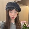 Retro Corduroy Beret Hat for Women Autumn New Style Versatile Face Showing Little Painter Hat