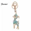 Rhinestone Goat Keychain Bling Lamb for Backpack, Metal Car Key Animal Theme Ring, Sheep Pendant Backpacks and Handbags Chain Decoration