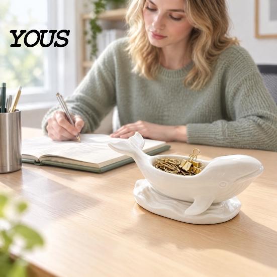 Unique Whale Shaped Trinket Bowl Decorative Storage Bowl, Ocean Theme Jewelry Tray for Ring Earring Necklace, Candle Holder, Succulent Planter & Desk