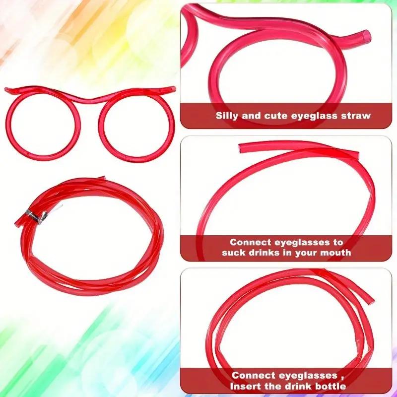 1 ks- Brýle se slámkou, zábavné měkké brýle, flexibilní brčka na pití, party potřeby, barové potřeby