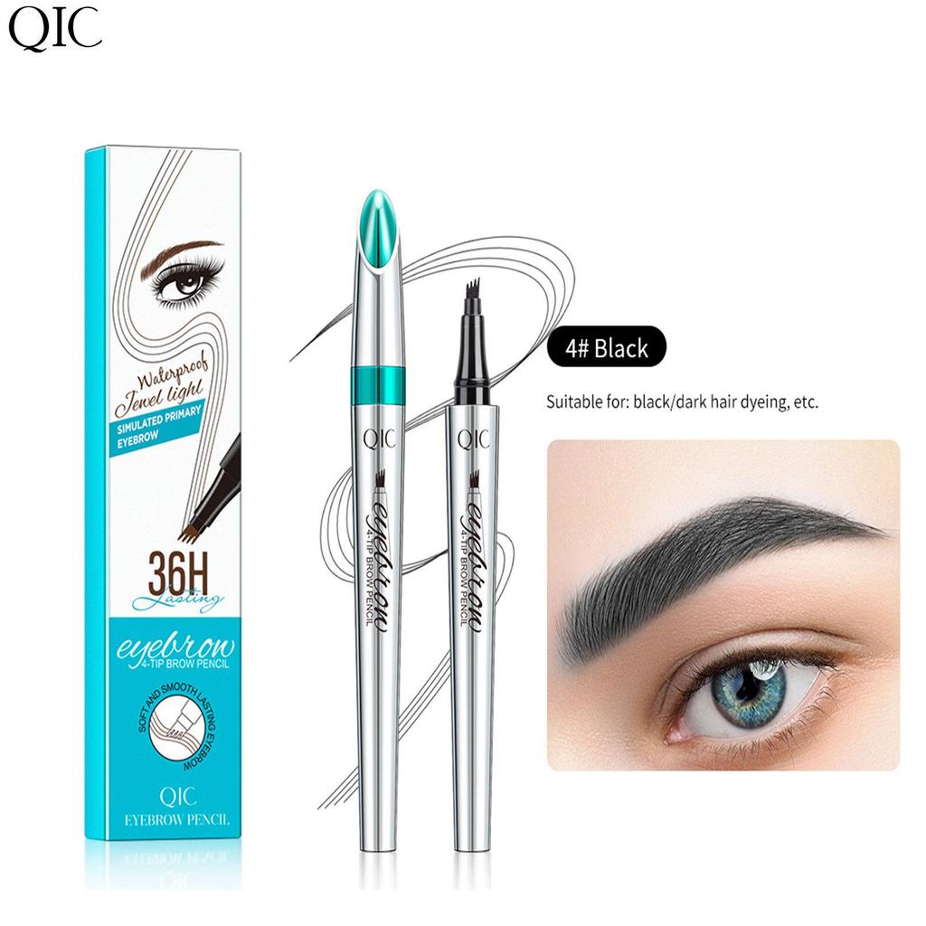 2024QIC New 3D Waterproof Micro-knife Magic Eyebrow Four-pronged Eyebrow Pencil Wild Water Eyebrow Pencil