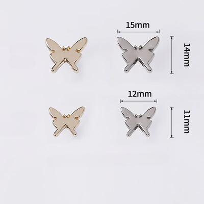 10pcs Creative Butterfly Buttons Gold/Silver Color Butterfly Zinc Alloy Shank Button Woman's Clothing Accessories