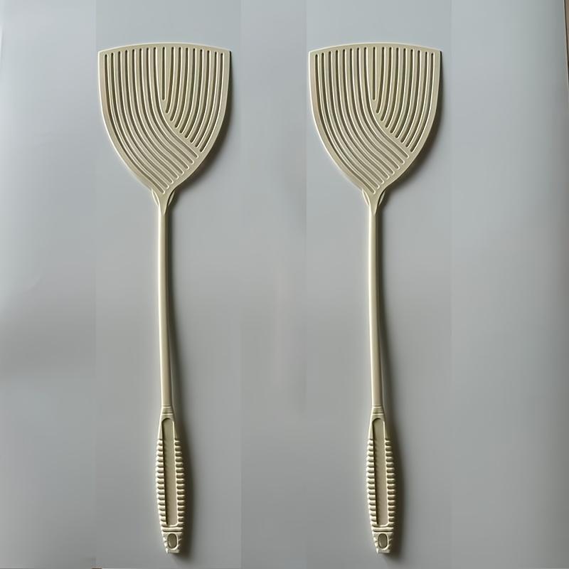 Long Grip Striped Fly Swatter Wear-resistant Plastic Household Insect Swatting Accessory 2 Pack