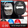 Interior Stickers 4PCS Car Door Lock Cover Stainless Steel Protection Accessories For F SPORT GS GX IS LS LX CT LC RC LBX