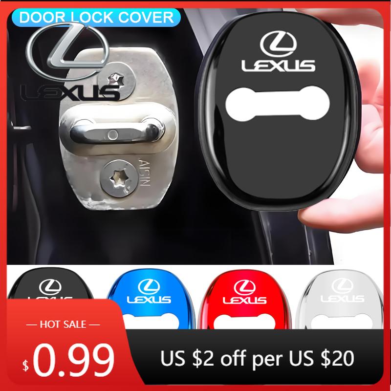 Interior Stickers 4PCS Car Door Lock Cover Stainless Steel Protection Accessories For Lexus F SPORT GS GX IS LS LX CT LC RC LBX MZ4