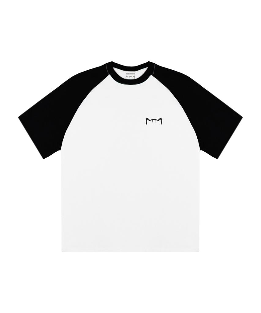 Kikimimi Raglan Kitty Small Logo T-Shirt (White)