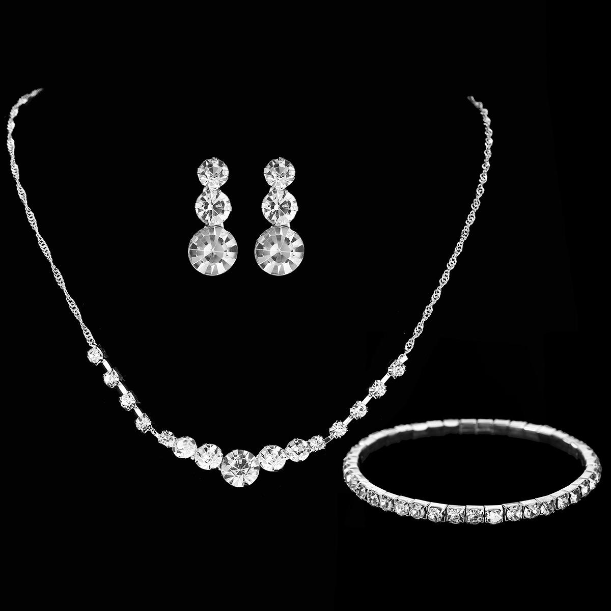 Bridal Jewelry Necklace Earrings Two-piece Women s Dress Wedding Dress Accessories, Wedding Jewelry Set 2026 45CM