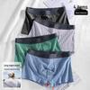 Men's Striped Cotton Boxer Briefs - Antibacterial & Breathable for All Seasons