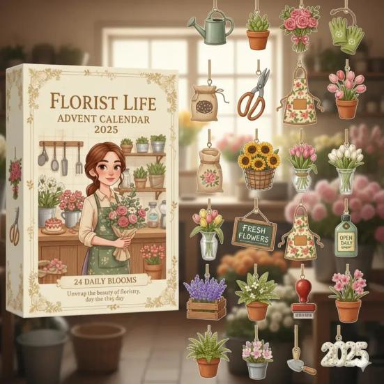 Florist Life Advent Calendar 24 Days Daily Bloom Countdown Calendar Gift Box