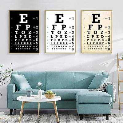 Nordic Modern Wall Art Ophthalmology Eye Test Chart Posters and Print Canvas Painting Optical Shop Clinic Hospital Home Decor No Frame