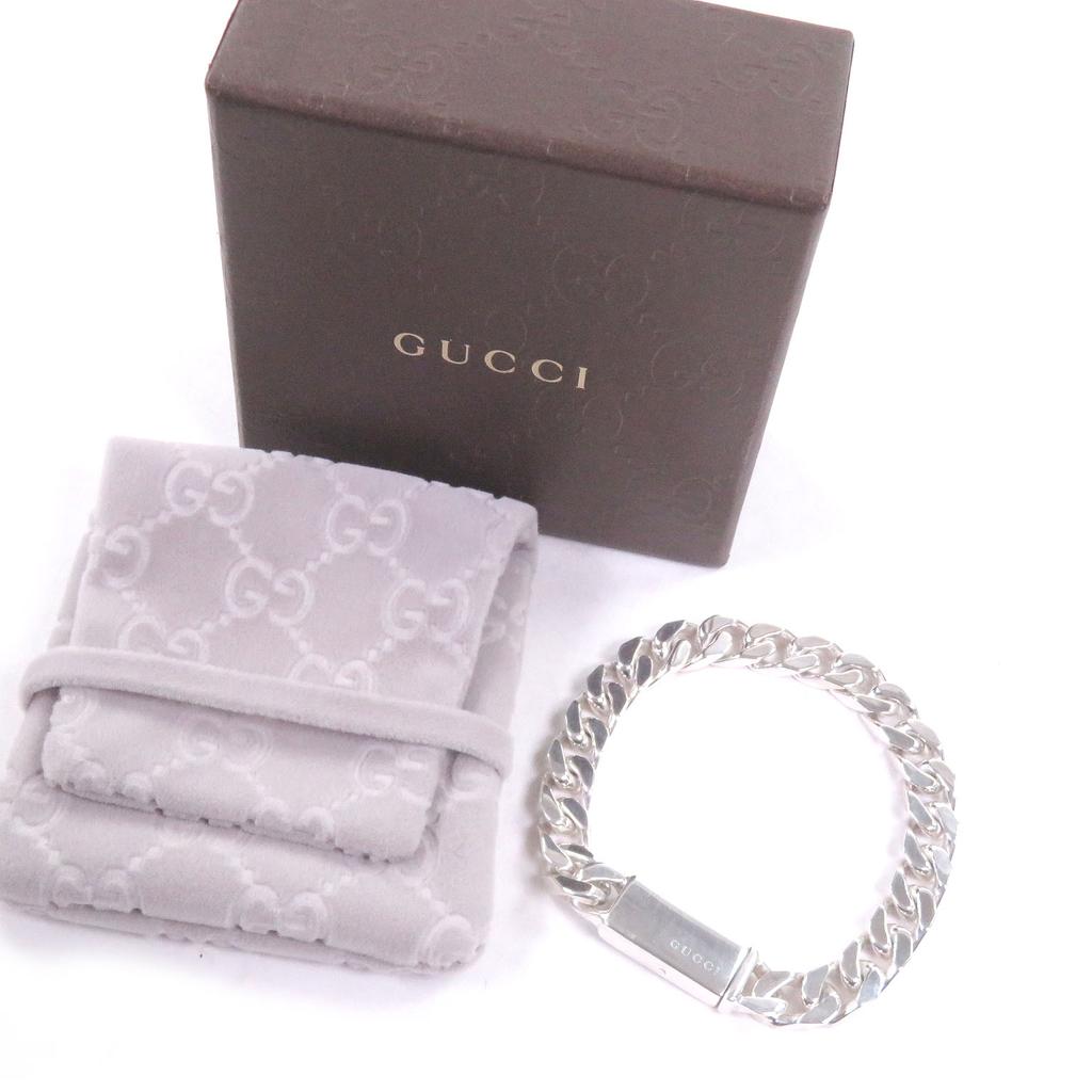 Great GUCCI Bracelet Kihei Chain Silver SV925 Mens Used